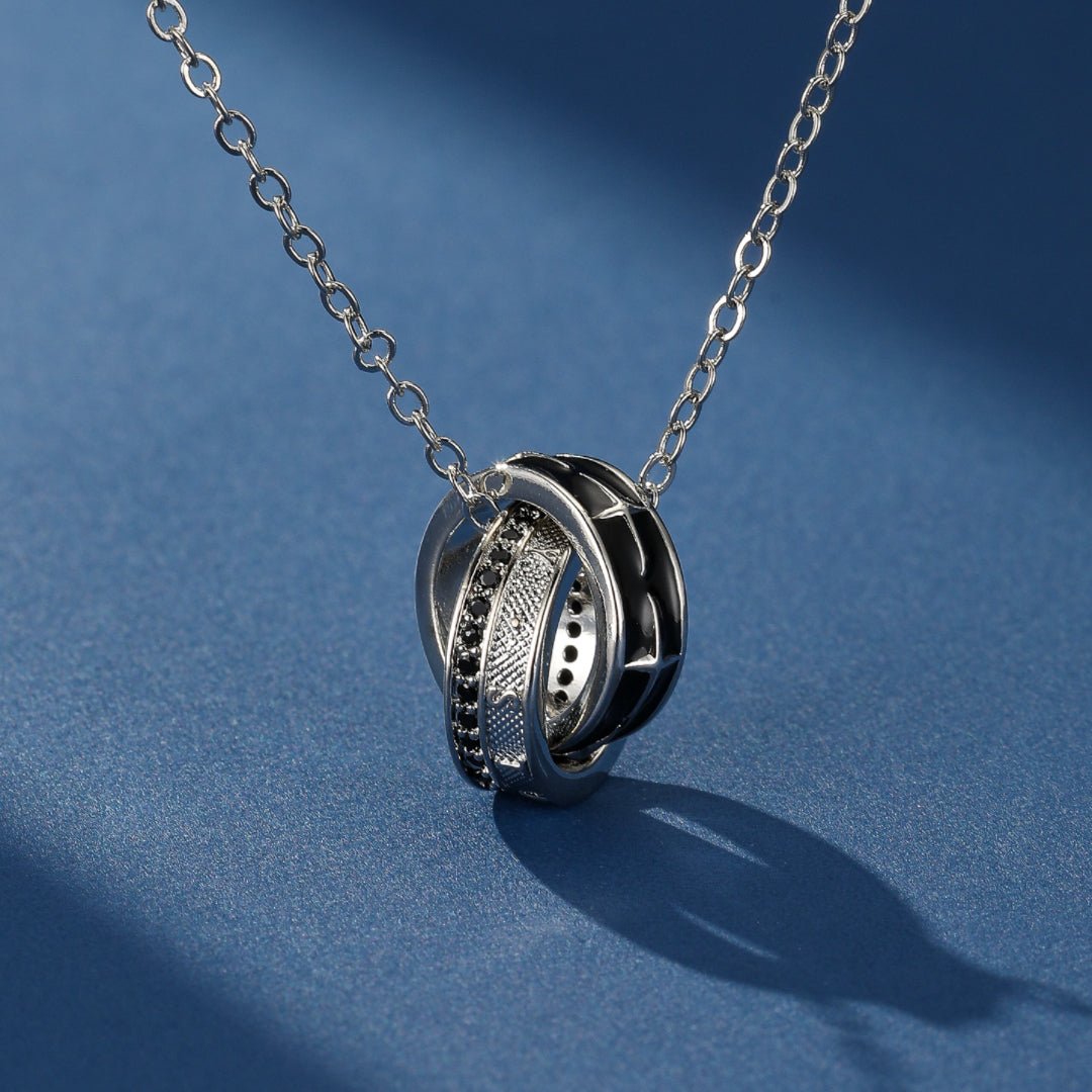 Collier Argent 925 Homme Infini Cercle Étoiles Zircons - Biloria