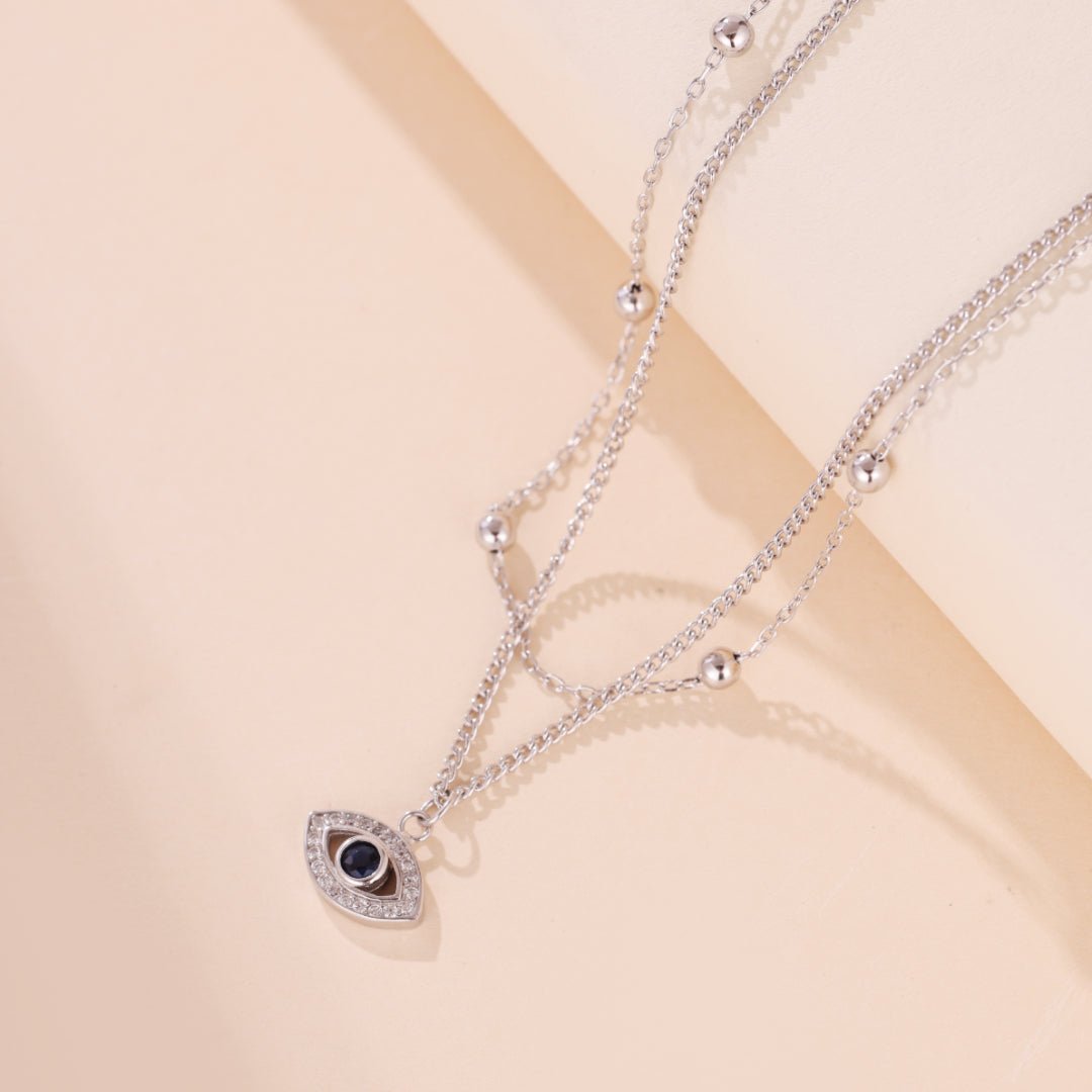 Collier Argent 925 Mauvais Œil Double Protection Tendance - Biloria