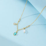Collier Argent Turquoise Perle – Bijou Protection et Méditation - Biloria