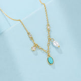 Collier Argent Turquoise Perle – Bijou Protection et Méditation - Biloria