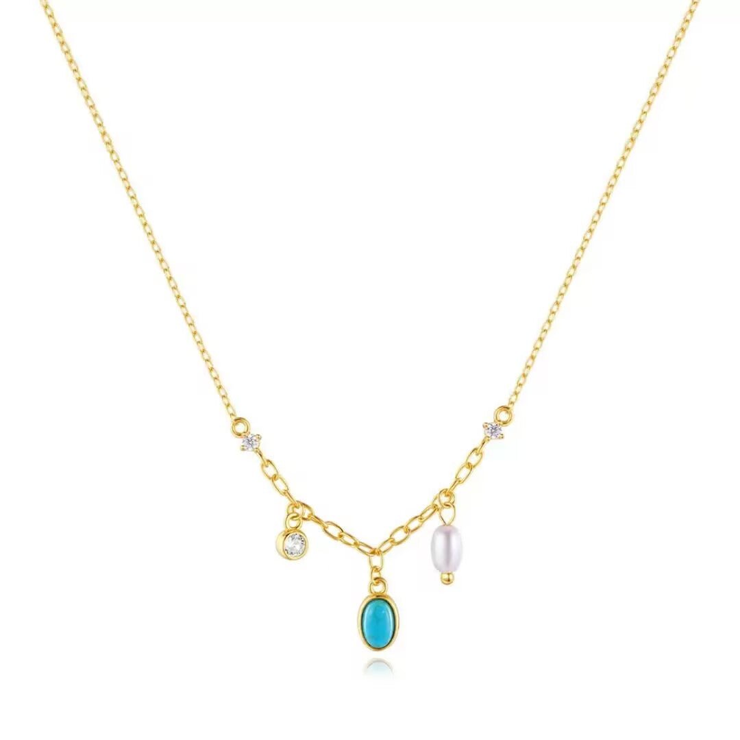 Collier Argent Turquoise Perle – Bijou Protection et Méditation - Biloria
