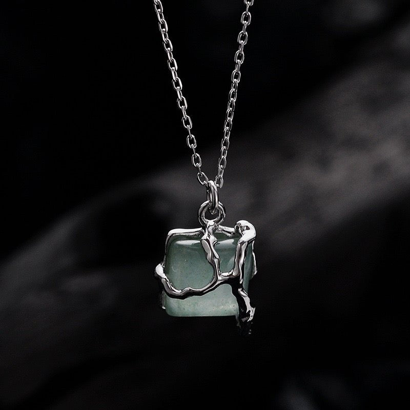 Collier Aventurine Argent 925, Bijou Spirituel Fait Main - Biloria