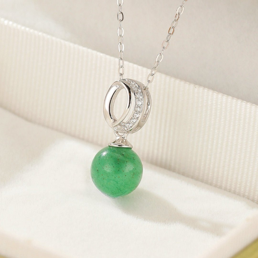 Collier Aventurine en Argent 925 – Goutte d'Harmonie - Biloria