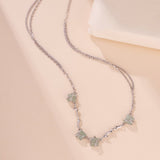 Collier aventurine fleur argent 925 sérénité - Biloria