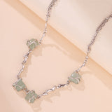 Collier aventurine fleur argent 925 sérénité - Biloria