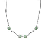 Collier aventurine fleur argent 925 sérénité - Biloria