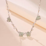 Collier aventurine fleur argent 925 sérénité - Biloria