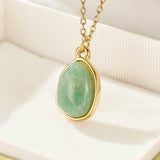 Collier Aventurine Verte Plaqué Or 18K – Harmonie et Chance - Biloria