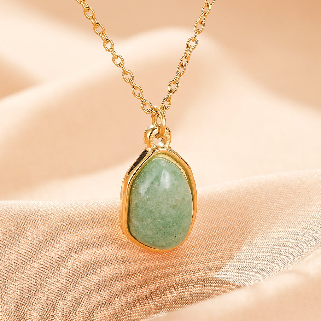 Collier Aventurine Verte Plaqué Or 18K – Harmonie et Chance - Biloria
