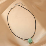 Collier Aventurine Verte Pomme Porte-Bonheur - Biloria