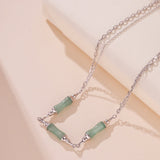 Collier Bambou Aventurine Argent 925 – Cadeau Douceur et Harmonie - Biloria