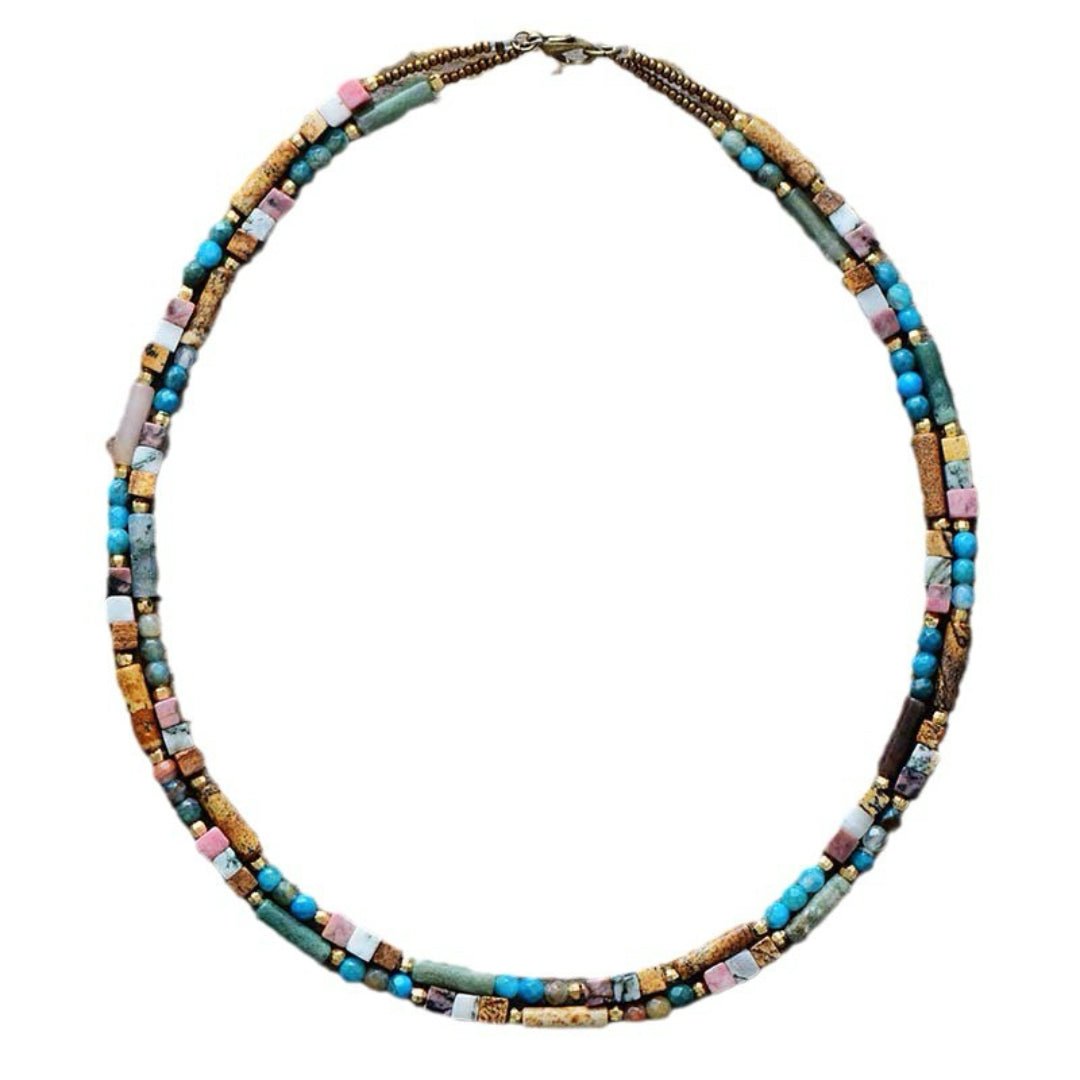 Collier Bohème Esprit Nomade en Pierres Naturelles - Biloria