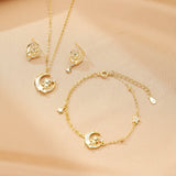Collier Cheval et Lune Argent Plaqué Or 18K Pendentif Symbolique - Biloria