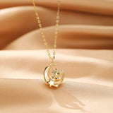 Collier Cheval et Lune Argent Plaqué Or 18K Pendentif Symbolique - Biloria