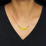 Collier Citrine Courbe Lumineuse Argent Plaqué Or - Biloria