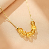 Collier Citrine Courbe Lumineuse Argent Plaqué Or - Biloria