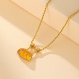 Collier Citrine et Zircons – Argent Plaqué Or - Biloria