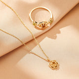 Collier Citrine Hexagonal – Argent Plaqué Or - Biloria