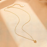 Collier Citrine Hexagonal – Argent Plaqué Or - Biloria