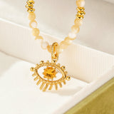 Collier Citrine Mauvais Œil protecteur – Aura Dorée - Biloria
