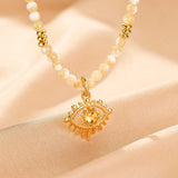 Collier Citrine Mauvais Œil protecteur – Aura Dorée - Biloria