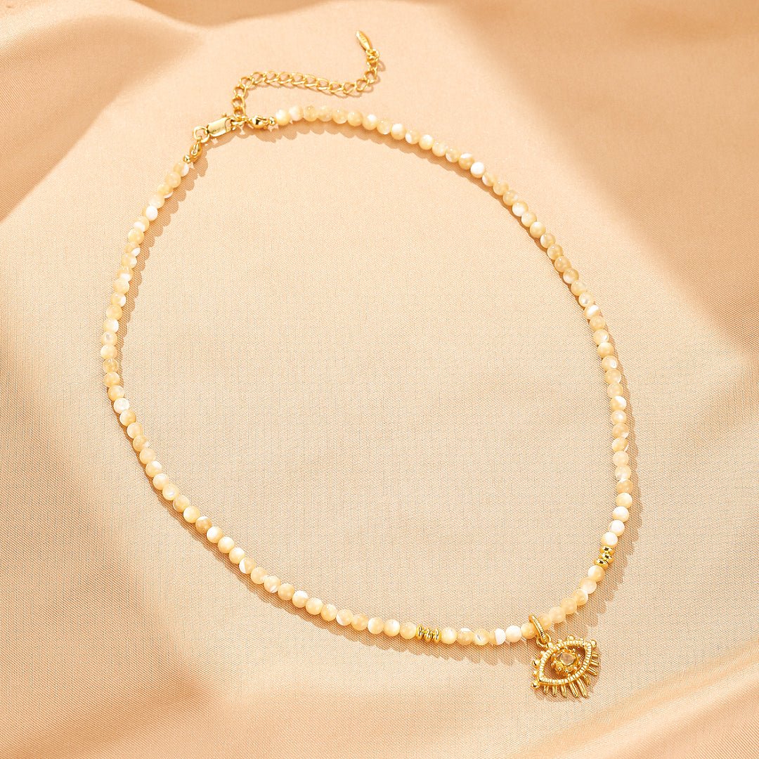 Collier Citrine Mauvais Œil protecteur – Aura Dorée - Biloria