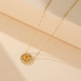 Collier Citrine : Pendentif Cristal Doré, Argent Plaqué Or - Biloria