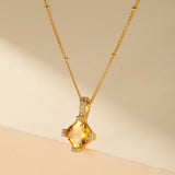 Collier Citrine Plaqué Or – Bijou Élégant pour Cadeau - Biloria