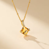 Collier Citrine Plaqué Or – Bijou Élégant pour Cadeau - Biloria