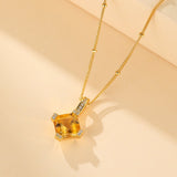 Collier Citrine Plaqué Or – Bijou Élégant pour Cadeau - Biloria
