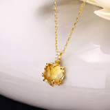 Collier Citrine Rayon de Miel en Argent Plaqué Or - Biloria
