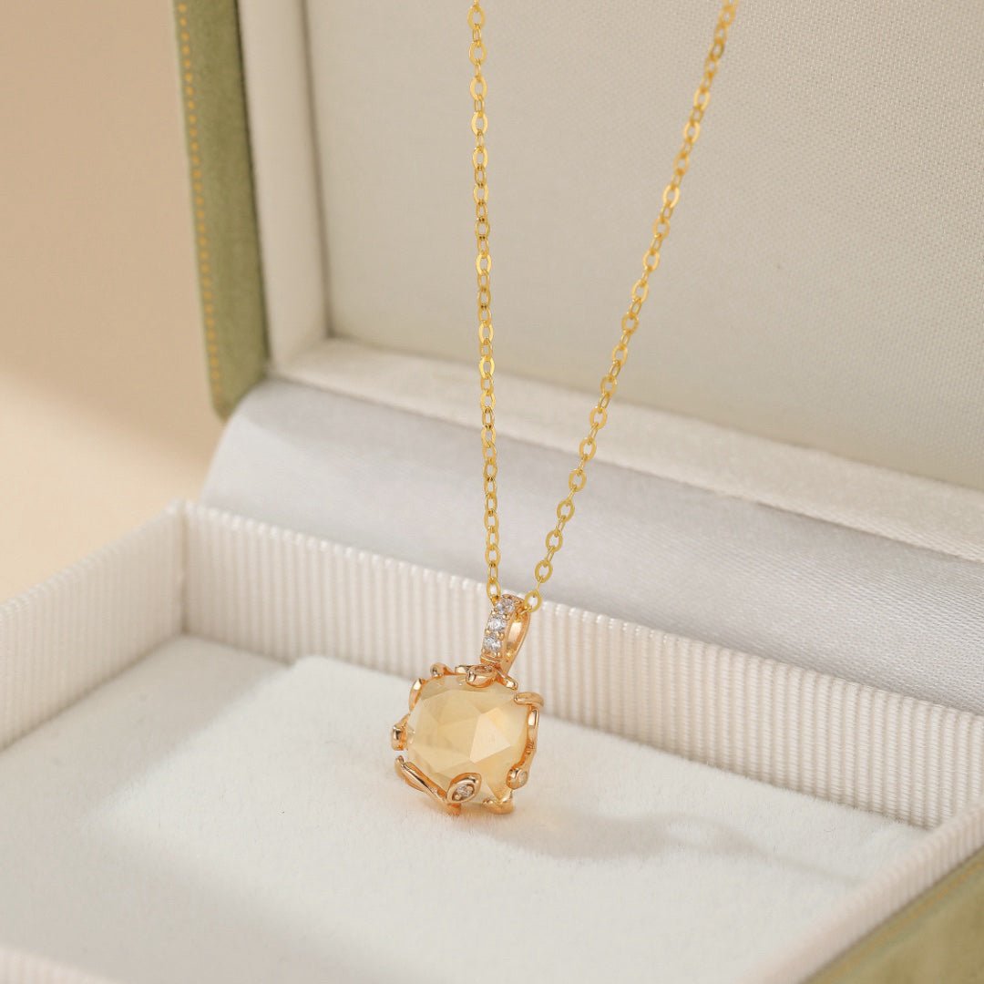 Collier Citrine Rayon de Miel en Argent Plaqué Or - Biloria