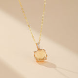 Collier Citrine Rayon de Miel en Argent Plaqué Or - Biloria