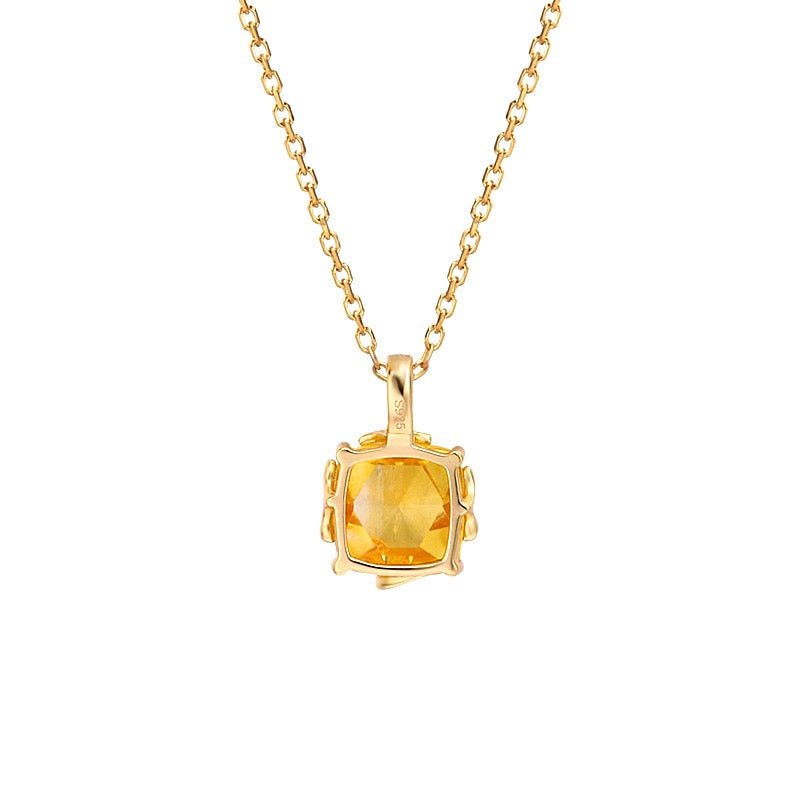 Collier Citrine Rayon de Miel en Argent Plaqué Or - Biloria