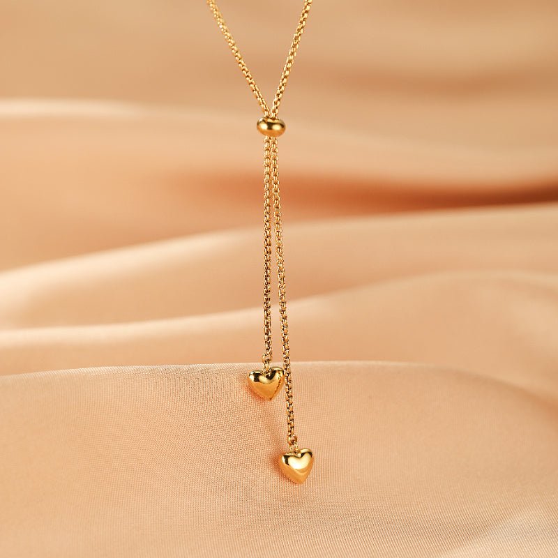 Collier Cœur Acier Inoxydable Doré – Symbole d'Amour - Biloria