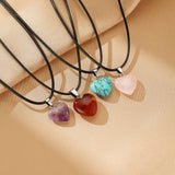 Collier Cœur en Quartz Rose pour le Télétravail - Biloria