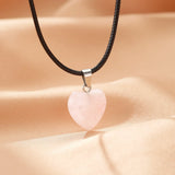 Collier Cœur en Quartz Rose pour le Télétravail - Biloria