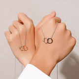 Collier Couple Anneaux Entrelacés Argent 925 - Biloria