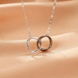 Collier Couple Anneaux Entrelacés Argent 925 - Biloria