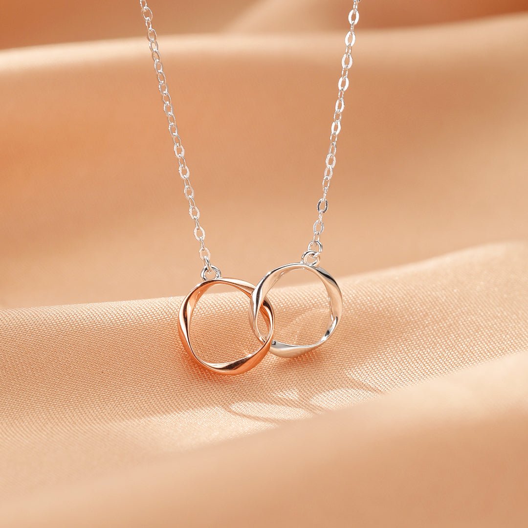 Collier Couple Anneaux Entrelacés Argent 925 - Biloria