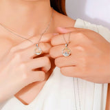 Collier Couple Soleil et Lune Étoilés en Argent 925 - Biloria