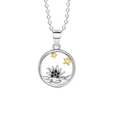 Collier Couple Soleil et Lune Étoilés en Argent 925 - Biloria