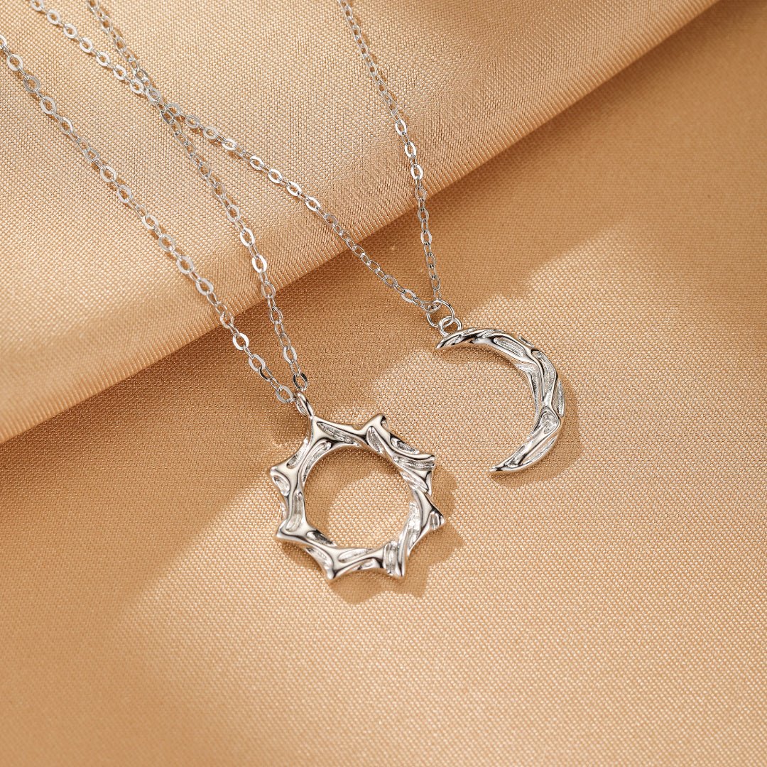 Collier Couple Soleil Lune Éternels Argent 925 - Biloria