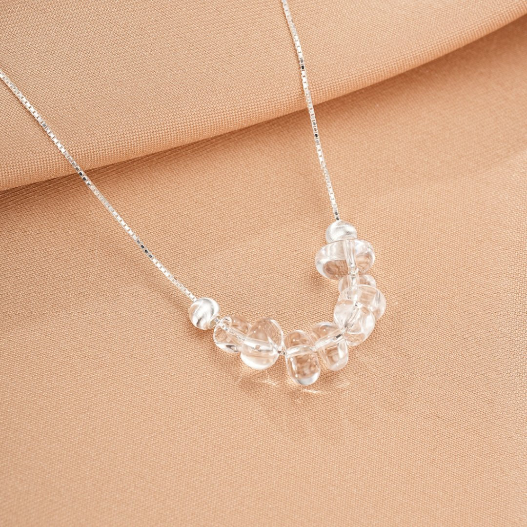 Collier Cristal de Roche Aura Claire Argent 925 - Biloria