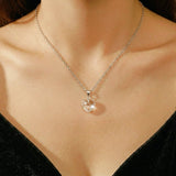 Collier Cristal de Roche Cœur Argent 925 Pendentif Purification - Biloria