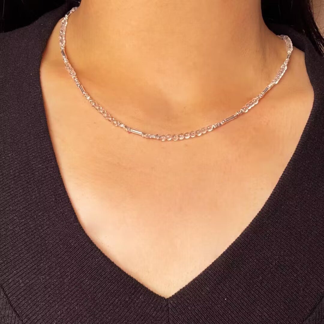 Collier Cristal de Roche et Argent 925 - Bijou Lumière - Biloria