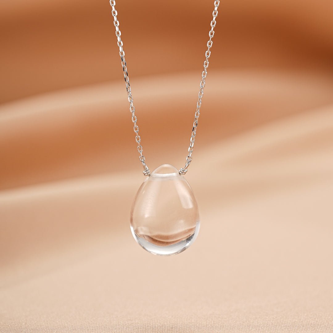 Collier Cristal de Roche Goutte Argent 925 – Bijou Lumière Pure - Biloria