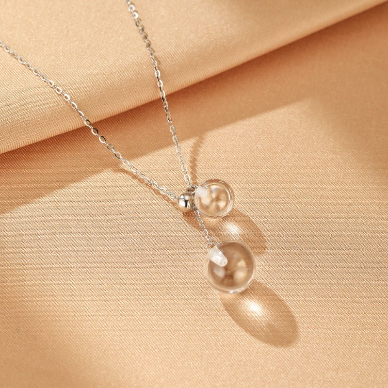 Collier Cristal de Roche Goutte Lumineuse Argent - Biloria