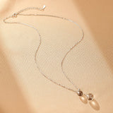 Collier Cristal de Roche Goutte Lumineuse Argent - Biloria
