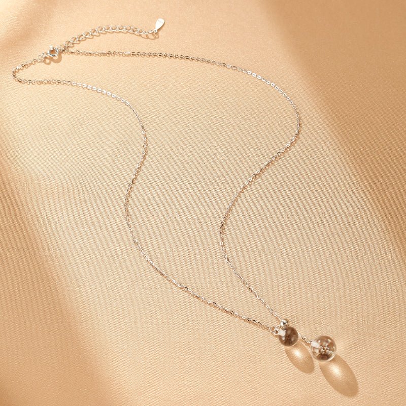 Collier Cristal de Roche Goutte Lumineuse Argent - Biloria